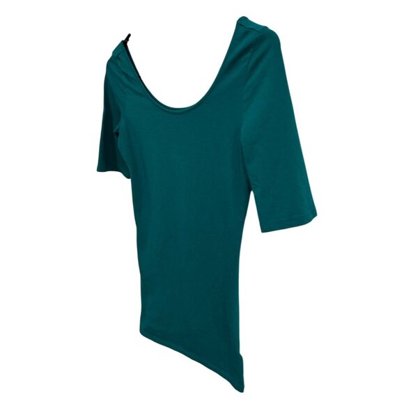 Decree Teal Scoop Neck Half Sleeve Womens Top Sz Small - Picture 3 of 9